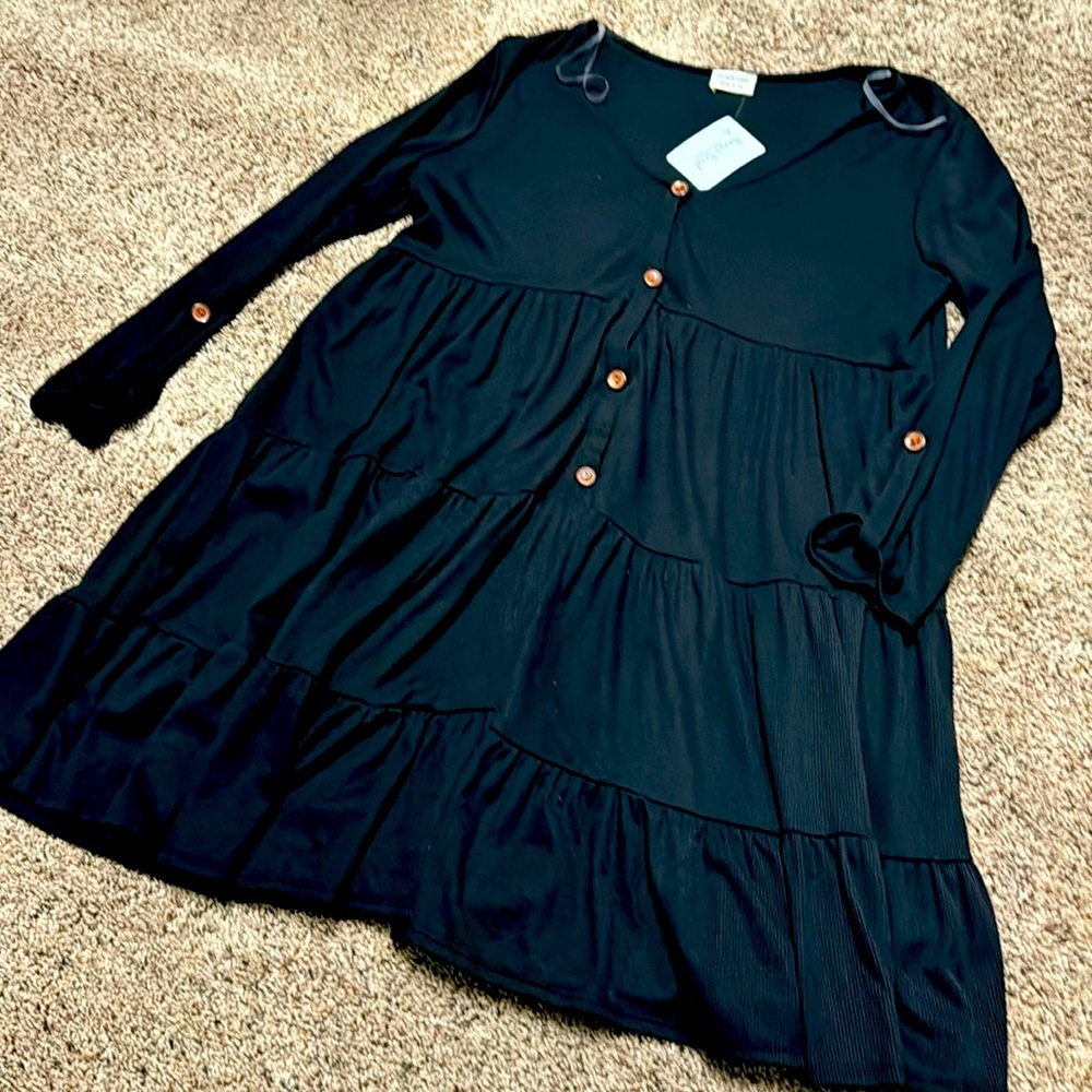 Tiered Black Dress
